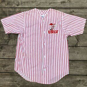 Vintage 90s Chalk Line UNLV Pinstripe Baseball Jersey Spellout Embroidered Large